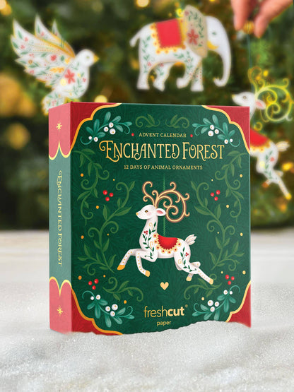 Enchanted Forest 12 Day Advent Calendar Ornament Gift Set