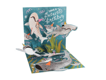 Sharks Treasures Pop-Up Birthday Card