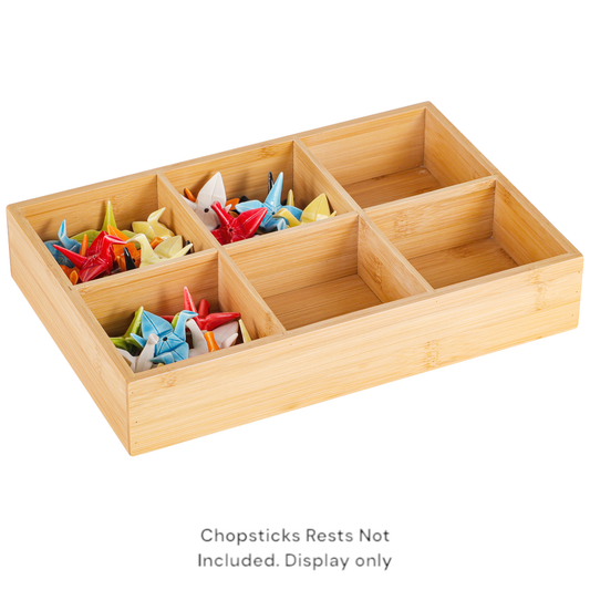 Bamboo Chopsticks Rest 6 Compartment Display (1/20)