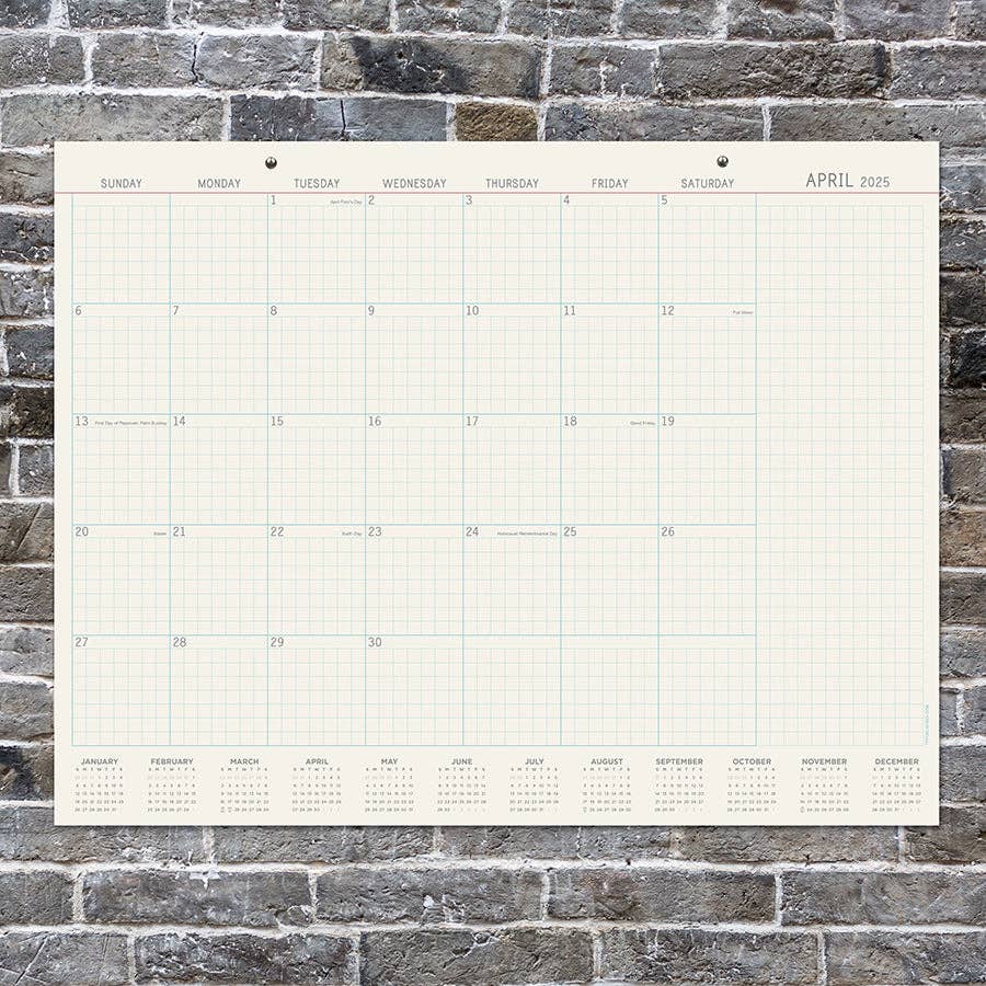 2025 Vintage Professional Large Desk Pad Monthly Blotter Calendar