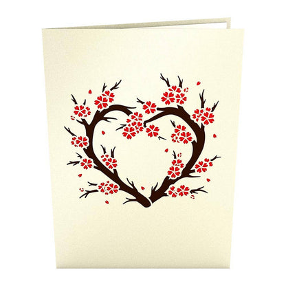 Red Sakura Tree 5''x7'' Card, Pop-Up Cards