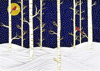Birch Trees in Winter Deluxe Holiday Cards