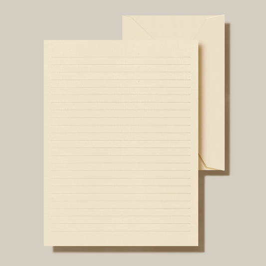 Ecruwhite Ruled Half Sheets on Ecruwhite Kid Finish Paper