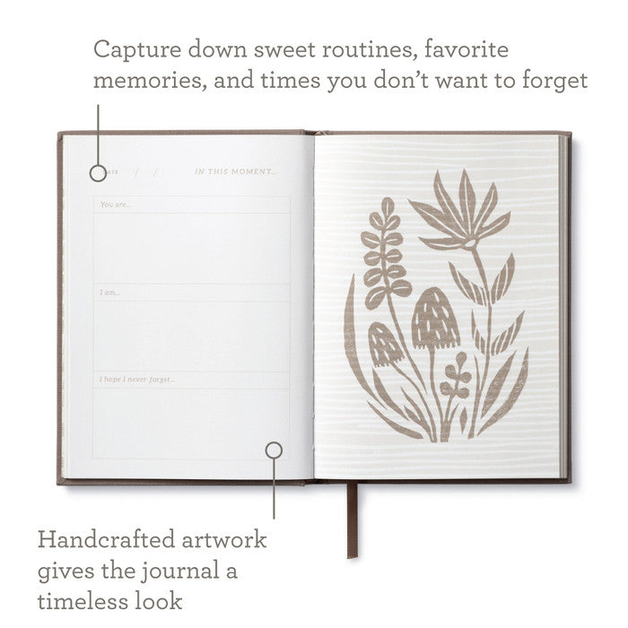 Alt Tag: Book - In This Moment journal with intricate floral artwork, perfect for capturing memories. Available at our stationery store.