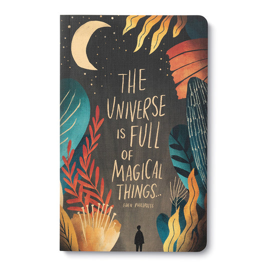 Write Now Journal with 'The Universe is Full of Magical Things' cover design, available at our stationery store.
