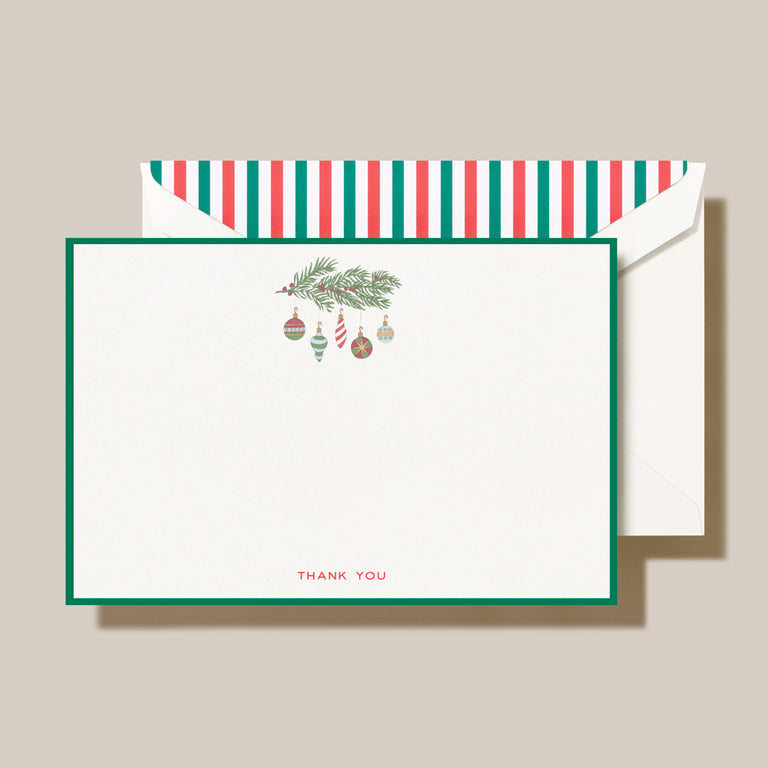 Crane & Co. Bordered Ornaments Thank You Cards