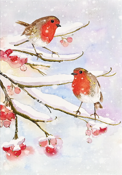 English Robins in the Snow Small Boxed Holiday Cards