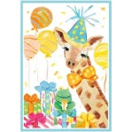 Giraffe Happy Birthday Card