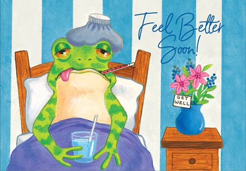 Groggy Froggy Get Well Card