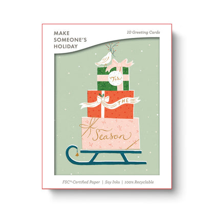 Gifting Sleigh- ‘Tis The Season boxed holiday cards
