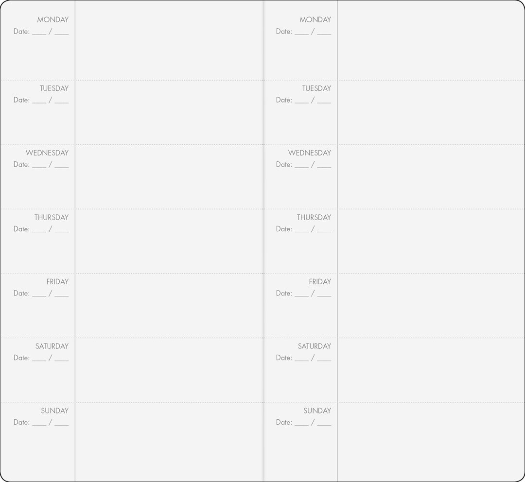 Voyager Notebook Undated Calendar Refill