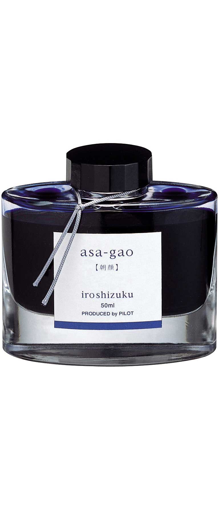 Iroshizuku Ink 50ml Bottle in Asa-Gao blue, showcasing exquisite Japanese craftsmanship, available at stationery store.