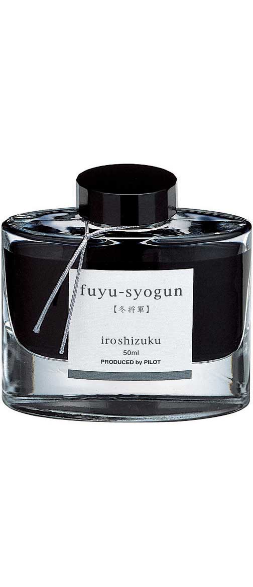 Iroshizuku Ink 50ml Bottle - Fuyu-syogun variant, premium Japanese stationery product, available at stationery store, elegant glass design.