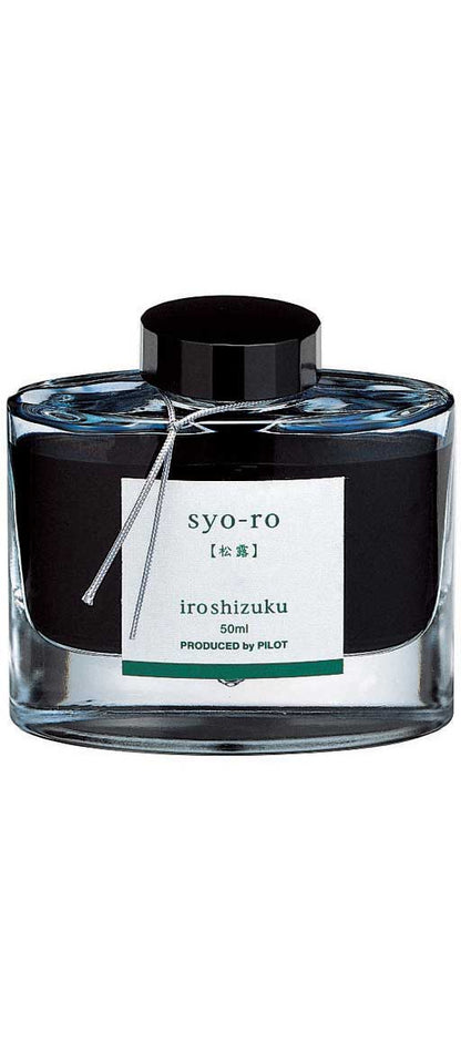 Iroshizuku Ink 50ml Bottle, premium Japanese ink in glass, vibrant colors, available at stationery stores.