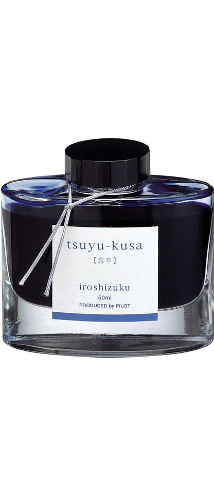 Iroshizuku Ink 50ml Bottle in elegant glass, perfect for stationery store enthusiasts seeking vibrant Japanese-inspired colors and smooth writing.