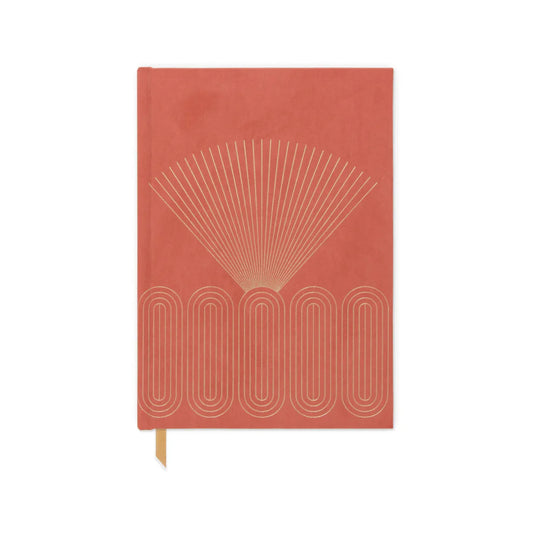 BOOKCLOTH COVER BOOK BOUND - BRIGHT TERRACOTTA RAY