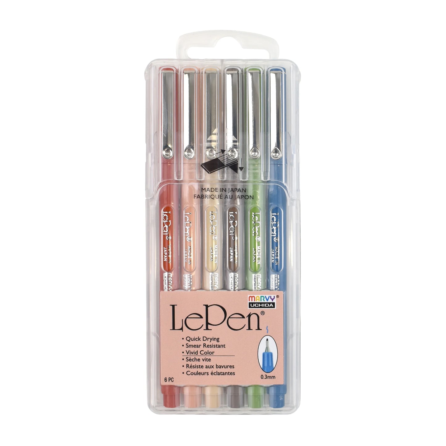 Le Pen Fineliners 6pc - Earth Tones