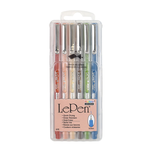 Le Pen Fineliners 6pc - Earth Tones