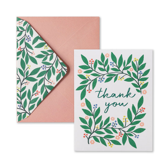 Botanical Wreath Thank You Notes