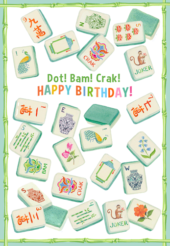 Mahjong Birthday Greeting Card
