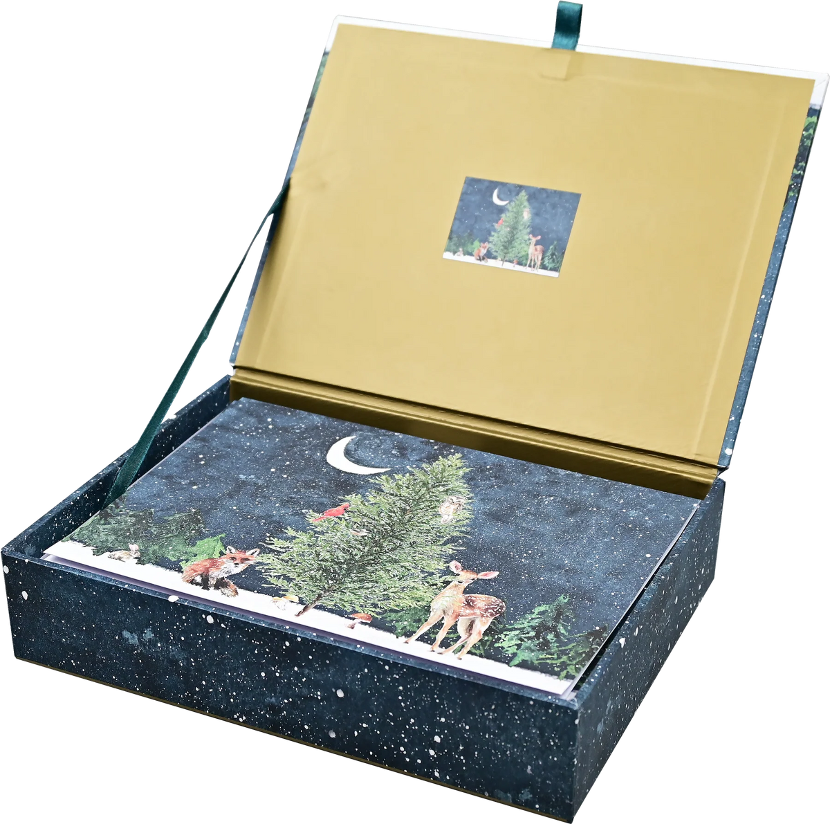 Moonlit Forest Friends Deluxe Holiday Cards