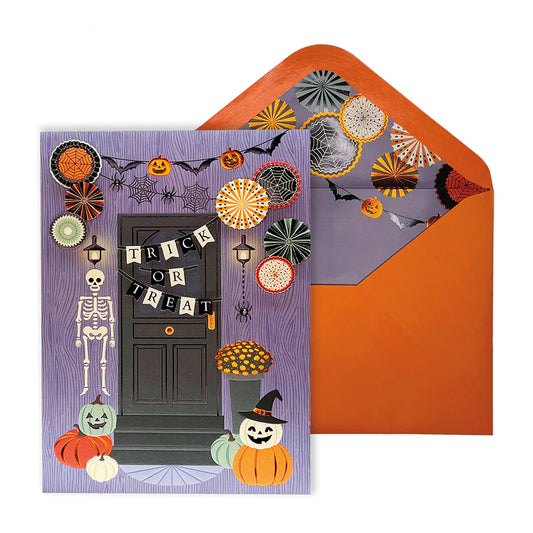 Decorated Front Porch - Halloween Greeting Card