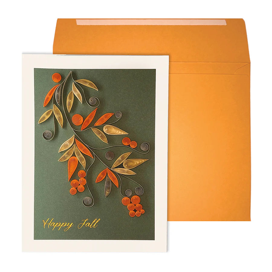 Quilling Branch with Leaves - Fall Greeting Card