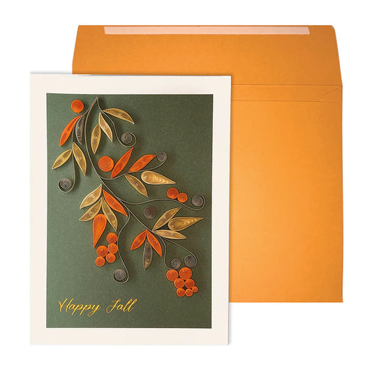 Quilling Branch with Leaves  - Fall Greeting Card