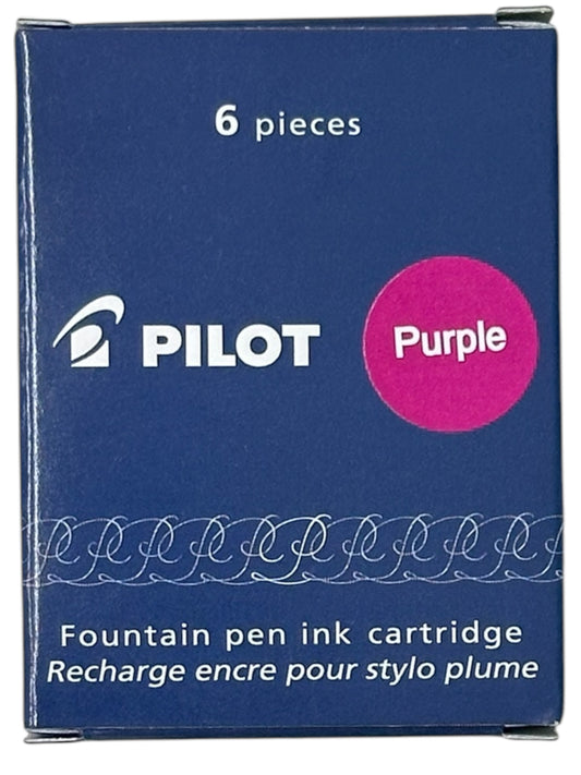 Pilot Namiki Purple Fountain Pen Ink Cartridges, 6-pack, available at stationery stores for professional writing.