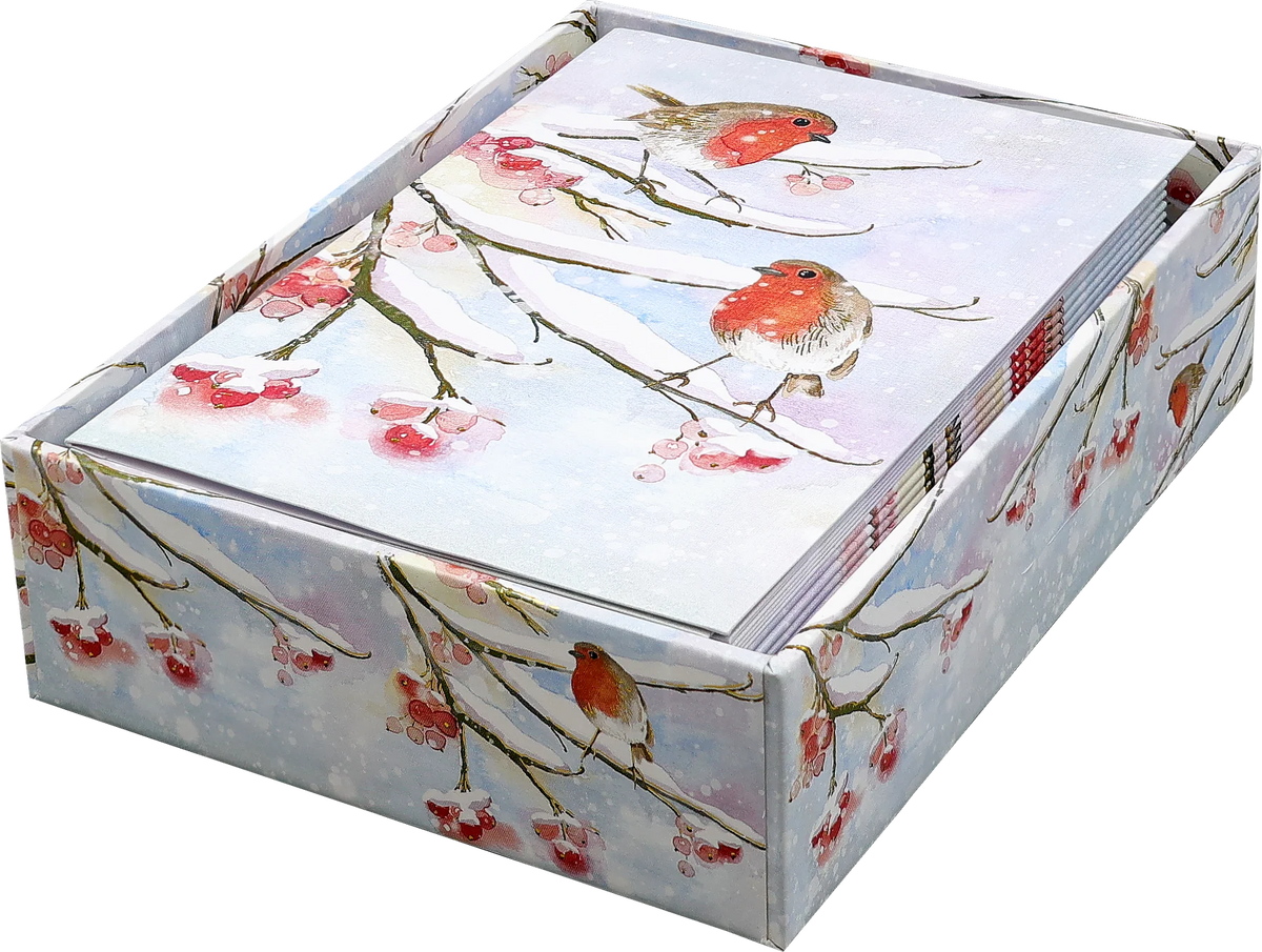 English Robins in the Snow Small Boxed Holiday Cards