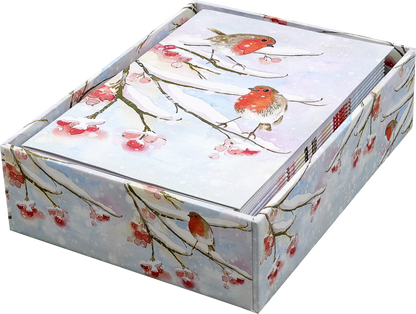 English Robins in the Snow Small Boxed Holiday Cards