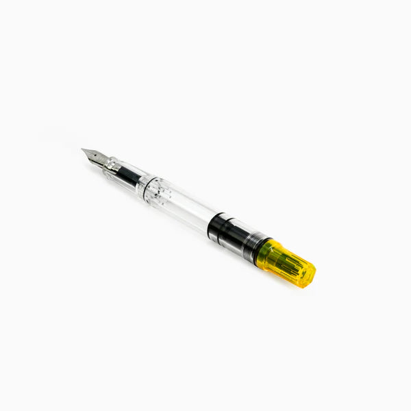 Alt Tag: TWSBI ECO Transparent Yellow Fountain Pen available at stationery store, featuring clear body and yellow accents.