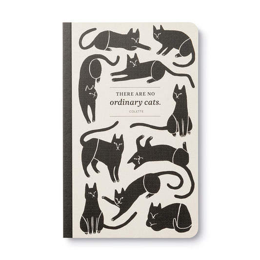 Write Now Journal with cat illustration cover featuring 'There are no ordinary cats', available at stationery store.