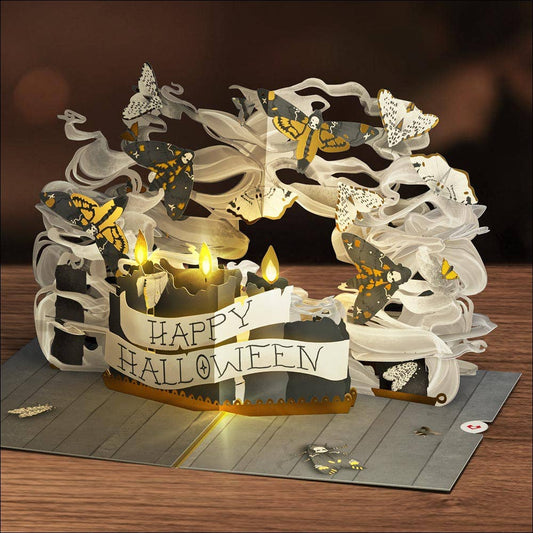 5x7" Halloween Candlelight Light-Up Pop-Up Card