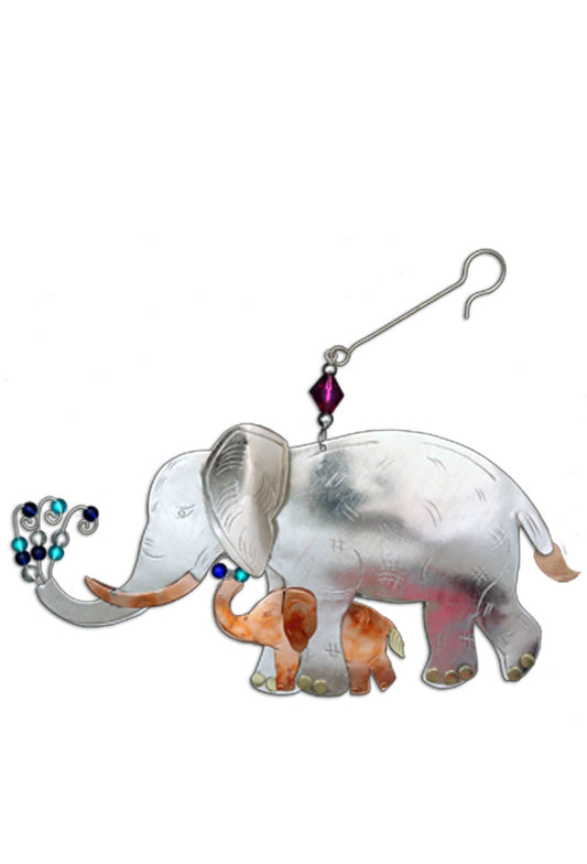 Momma and Baby Elephant Ornament