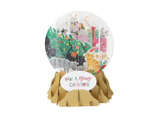 Trimming Trouble Christmas Snow Globe Pop-Up Card
