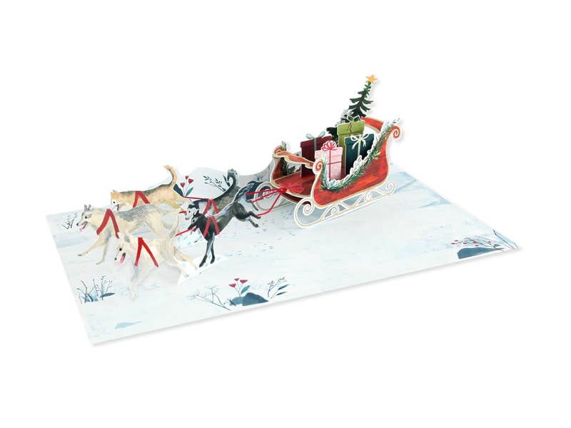 Sled Dogs Holiday Pop-Up Card