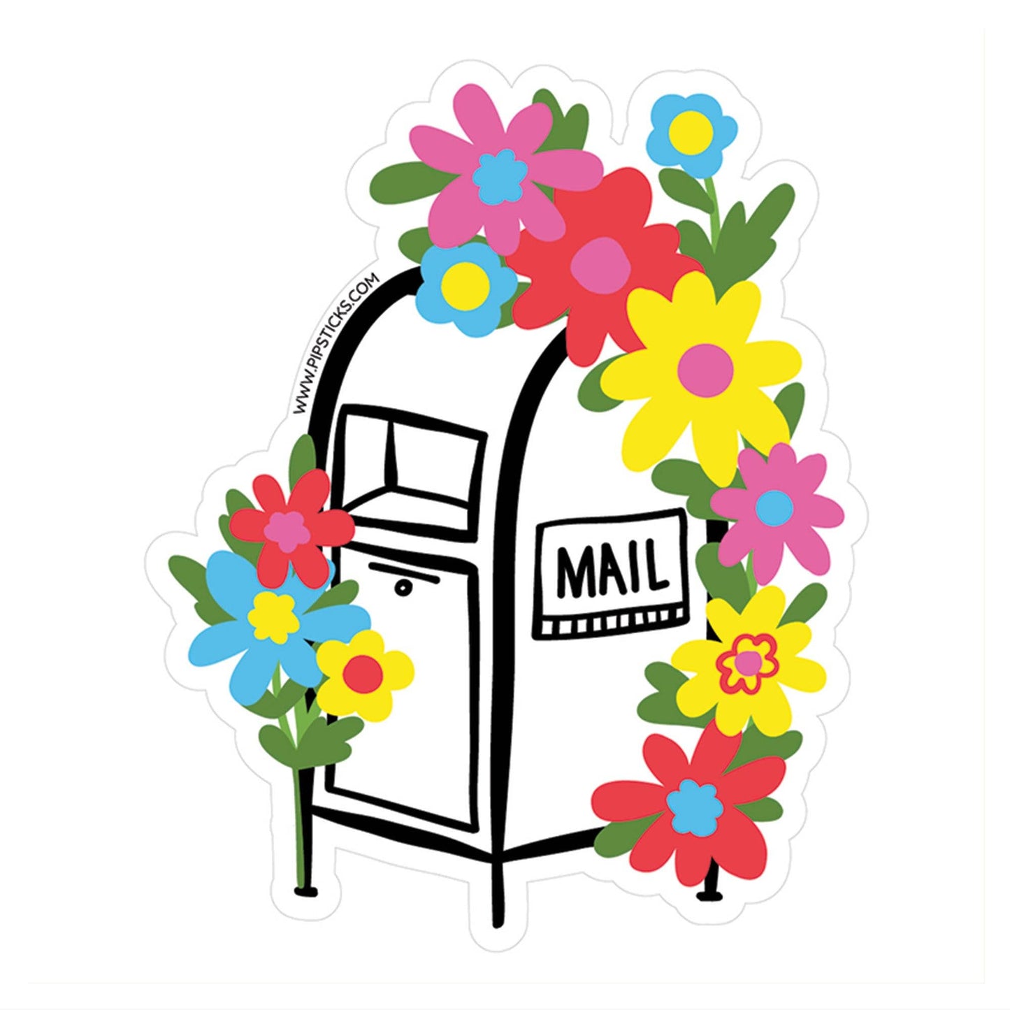 Blooming Post Box Vinyl Sticker
