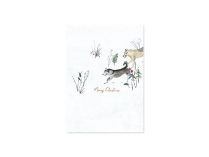 Sled Dogs Holiday Pop-Up Card