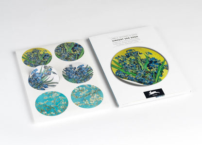 Vincent Van Gogh Label Sticker & Tape Book featuring floral designs, available at stationery store for envelope and package decoration.