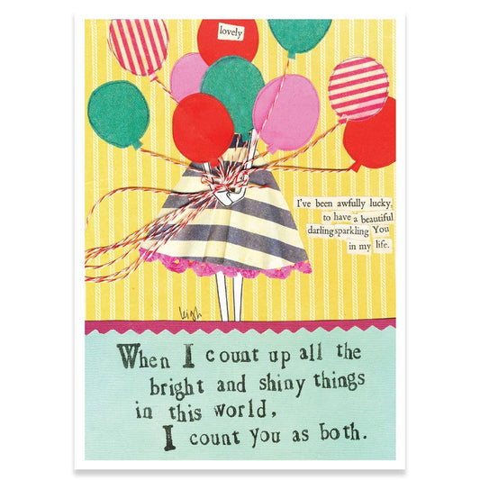 BRIGHT AND SHINY THINGS BIRTHDAY GREETING CARD 4.5 x 6.25"