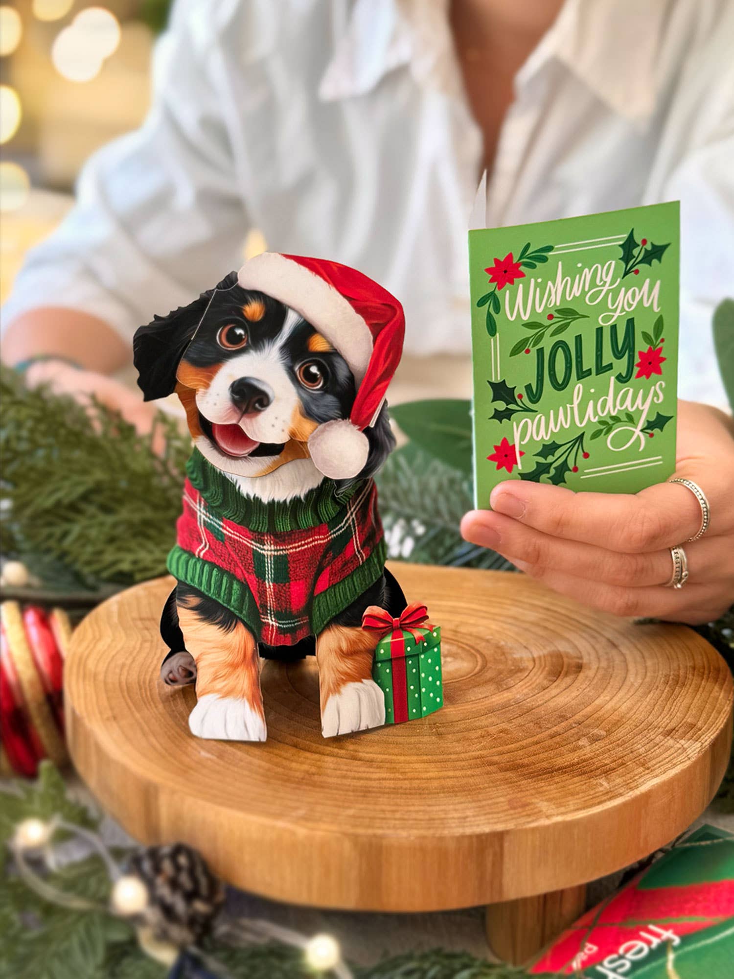 Mini Christmas Puppy - Mini Pop-up Greeting Card