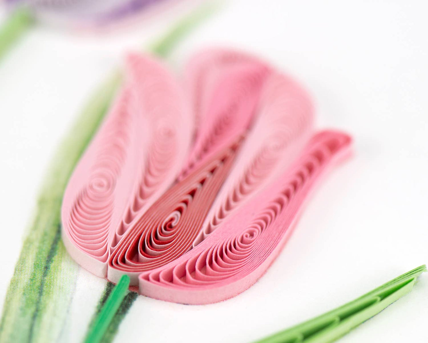 Quilled Colorful Tulips Greeting Card