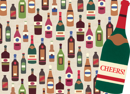 Bottles Birthday Die Cut Greeting Card