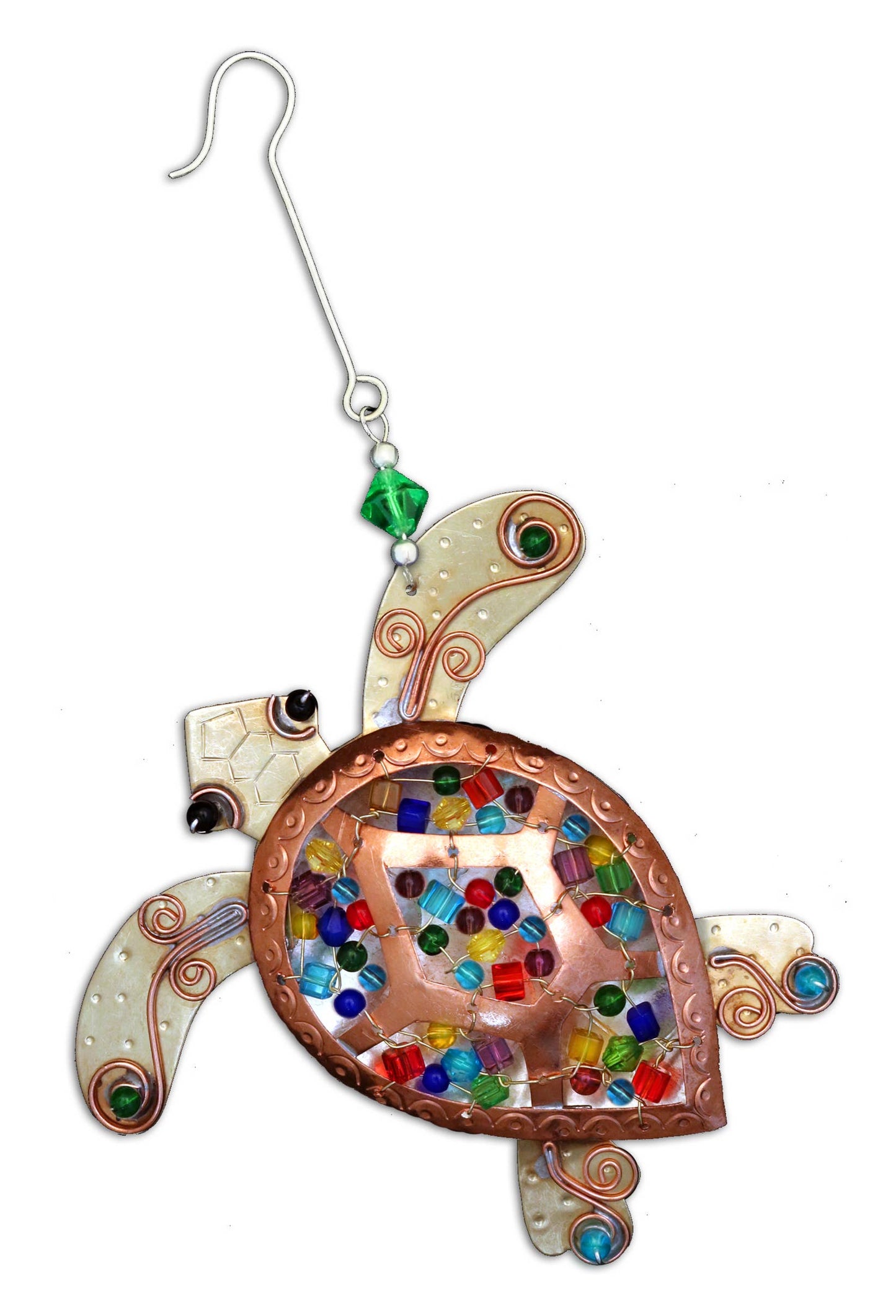 Rainbow Shell Sea Turtle Ornament