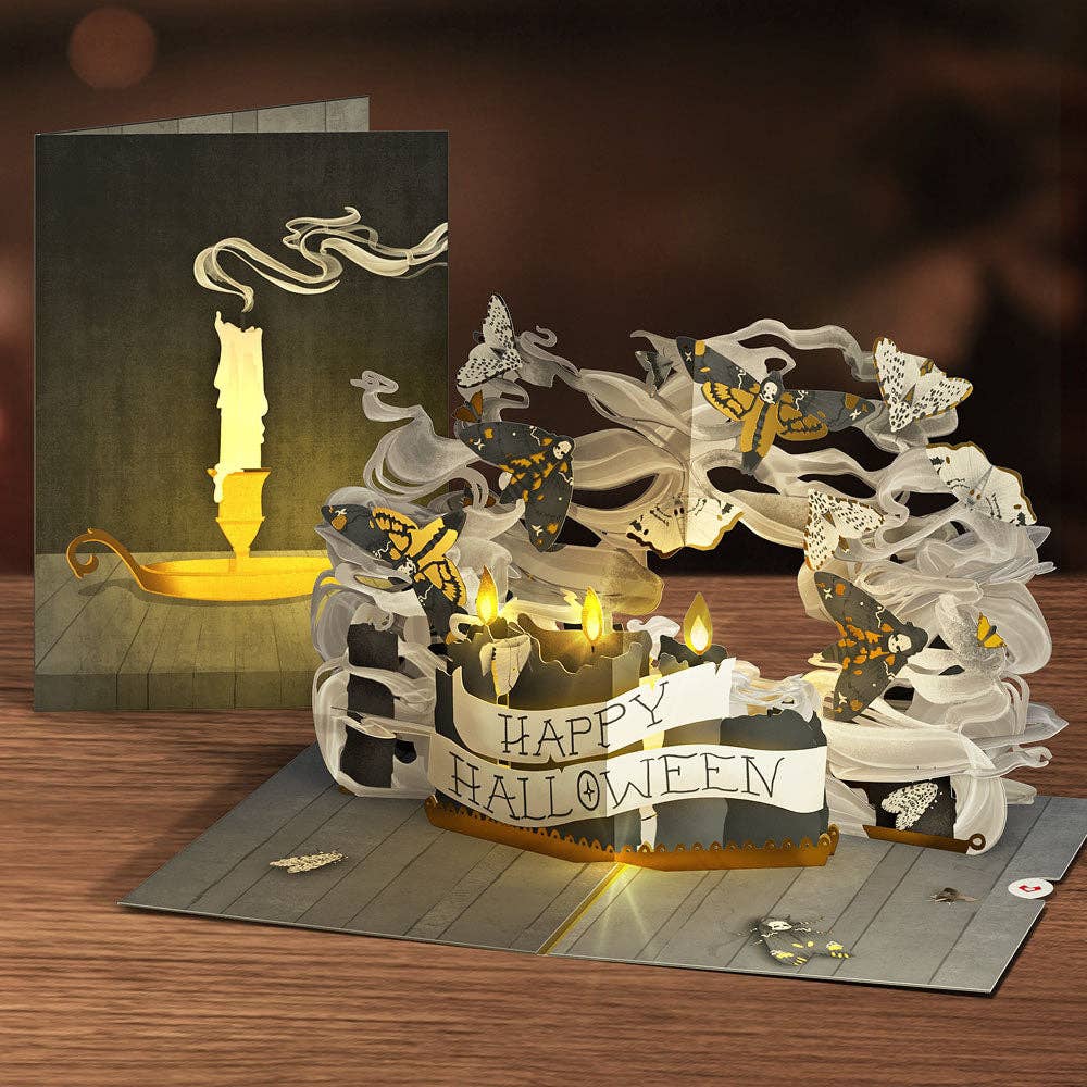 5x7" Halloween Candlelight Light-Up Pop-Up Card