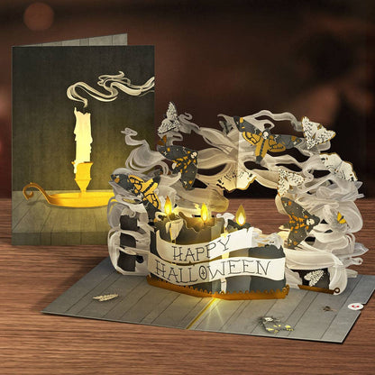 5x7" Halloween Candlelight Light-Up Pop-Up Card