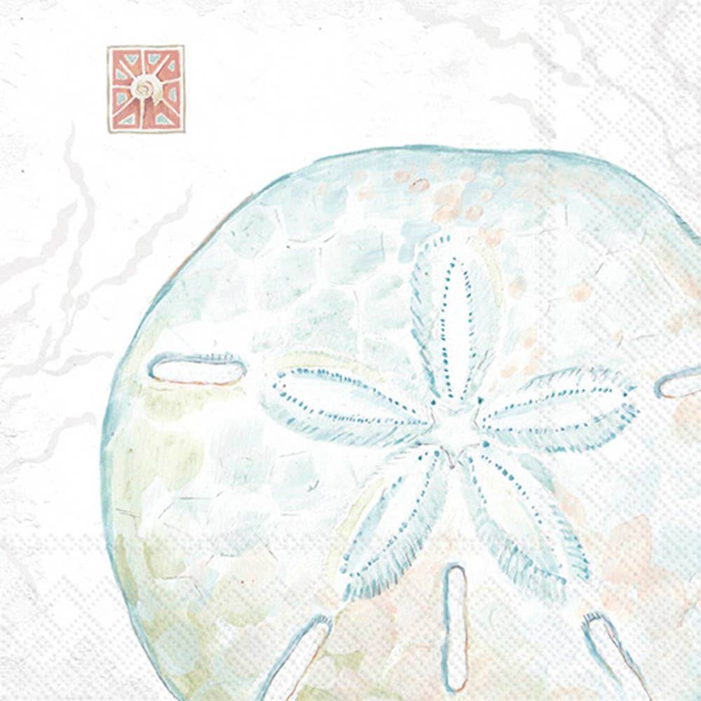 Paper Cocktail Napkins 20ct Delicate Sea Sanddollar Coastal