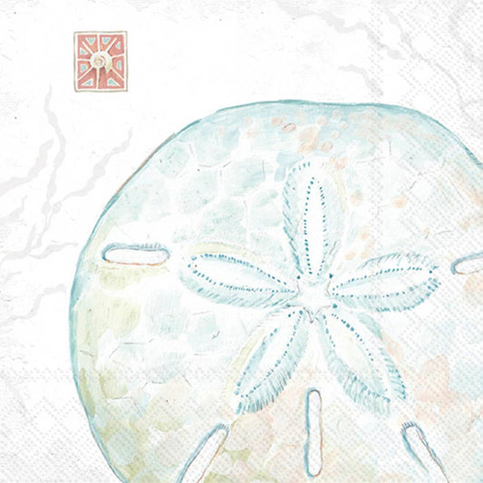 Paper Cocktail Napkins 20ct Delicate Sea Sanddollar Coastal