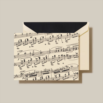 Sheet Music Notes on Ecru Kid Finish Paper